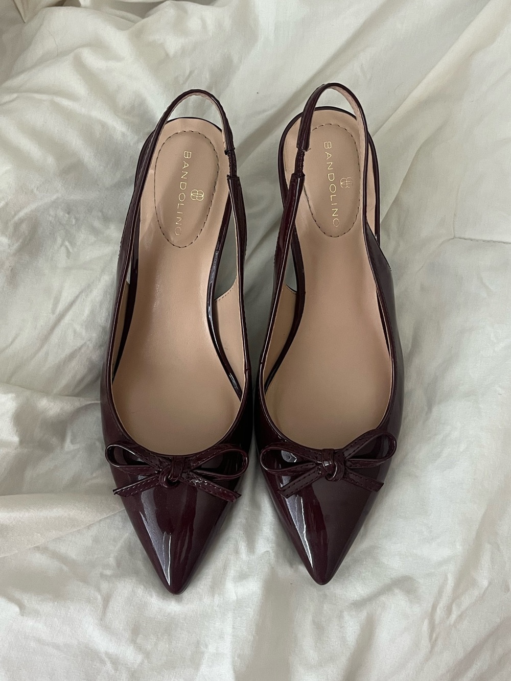 burgundy slingback kitten heels